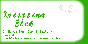 krisztina elek business card